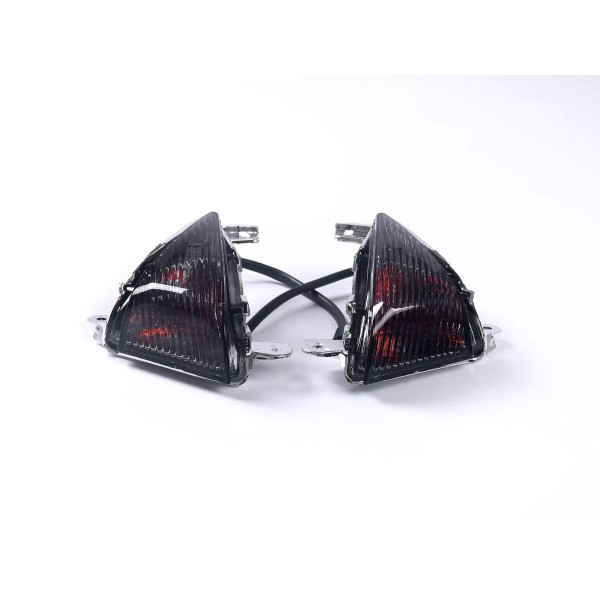 Topzone Front Turn Signals Smoke Lens with Bulbs fit Kawasaki
