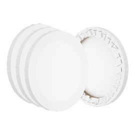 PATIKIL Stretched Canvas, 5 Pcs 10" x 10" Round Canvas for Painting Blank Primed Canvas Cotton Canvas Panels for Acrylics Oil Watercolor Paints, White