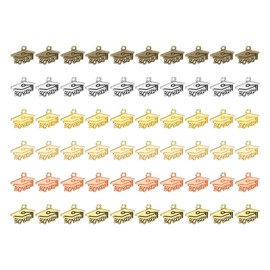 PATIKIL 60 Pcs Metal Year Number Charm, 2026 Graduation Tassel Year Charms for Bracelets Earrings Graduate Hats Tassel DIY Crafting, Multicolor