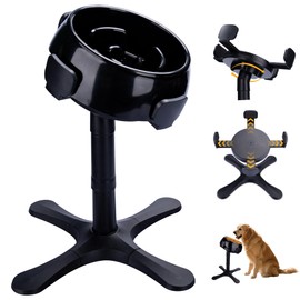 Elevated Slow Feeder Dog Bowl Adjustable Stand,Tilted ABS Base,Fits 5.5-9.5" Bowls, Anti-Spill & Non-Slip, Heavy Duty for Med/Large Dogs