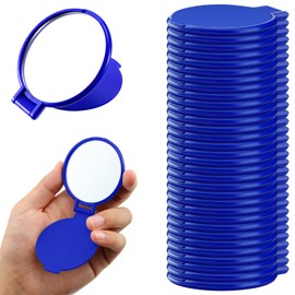 Yalikop Round Mirror Compact Mirror Mini Folding Mirror Portable Round Mirror Makeup Mirror for Women Girls Travel Daily Use (Royal Blue, 36 Pieces)