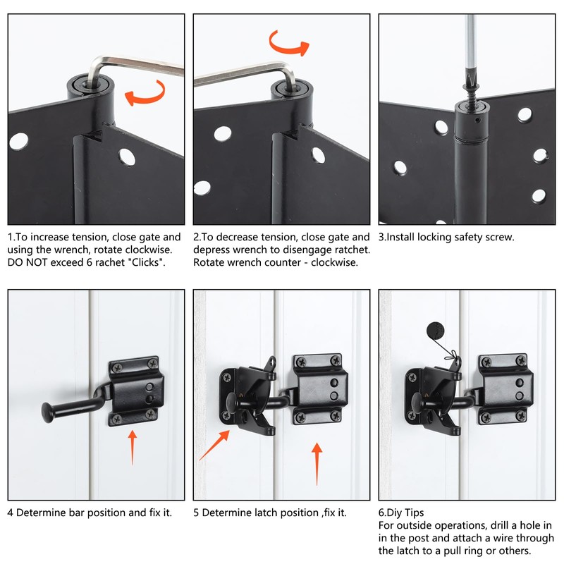 HOME MASTER HARDWARE Self-Closing Gate Kit Black - 3.5 in