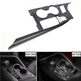 HANSTRONG GEAR1Pcs ABS Carbon Fiber Black Gear Shift Knob Console Panel Trims Cover Cup Holder Decor Sticker for Toyota Camry 2018-2023