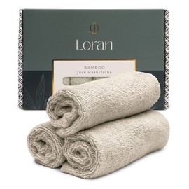 Loran Luxury Bamboo Viscose Facial Washcloth - Set of 6 Soft Cloths - Spa-Like Look & Feel - Luxurious Silky Bamboo Viscose Face Cloth for Skin Cleansing Comfort - 10” x 10” Washcloths - Vanilla
