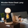 GZAODMCP Robot LED Table Lamp Wooden with Adjustable Arm Rechargeable