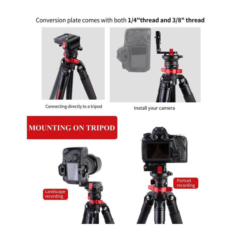 IFOOTAGE Camera L Bracket HV-01, Vertical/Horizontal Conversion Tripod Quick Release