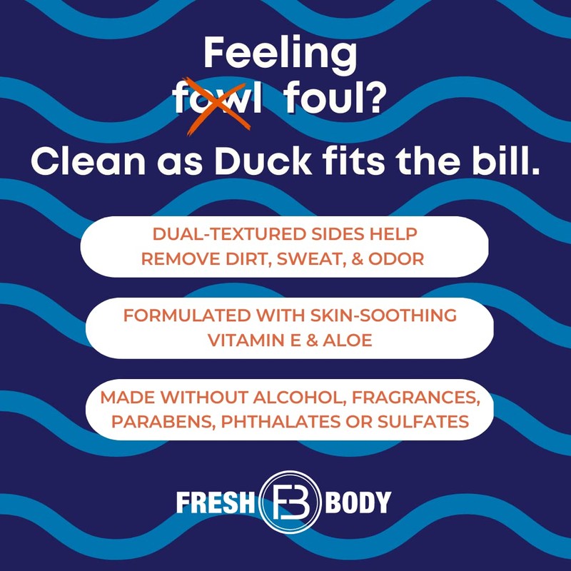Clean As Duck Body Wipes (1 Pack, 12 Wipes) -