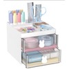 DRQ Desk Organizer with 2 Drawers, Multi-Functional Pencil Pen Holder