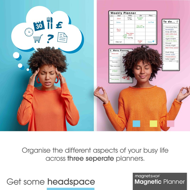 TMS Magnetic Meal Planner Bundle | Whiteboard Planner Set (5