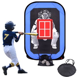 PGL 3x4.5FT Baseball Pitching Target, Pop Up Baseball Net with Ball Collection Bag,Softball Pitching Target Net, Pop Up Softball Throwing Target, with Ball Collection Bag and Back Bag