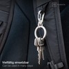 Fabach carabiner key ring with rotating key ring. Small removable