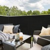 SUNLAX 3'x16' Black Balcony Privacy Screen Fence Windscreen Cover Fabric