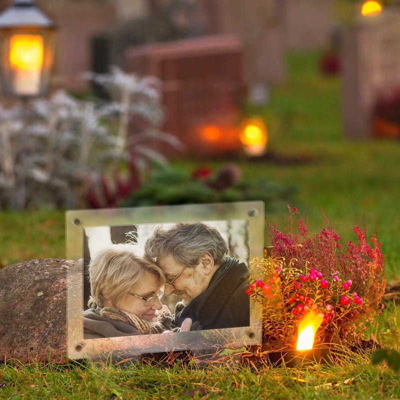 Suaific 5x7 Waterproof Picture Frame for Grave - Acrylic Outdoor