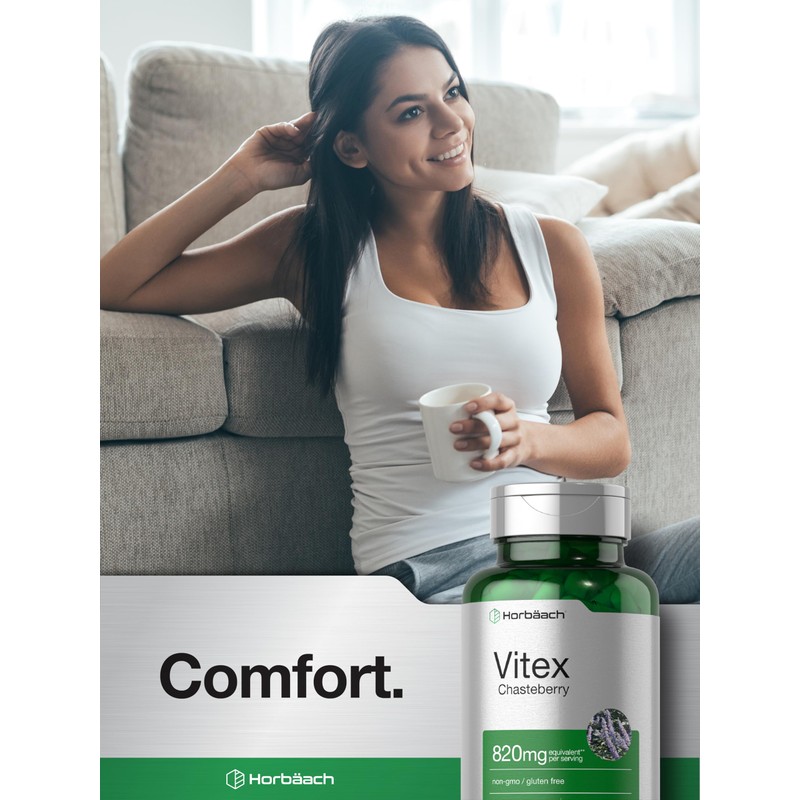 Horbäach Vitex Berry 820mg | 110 Capsules | Chasteberry Supplement