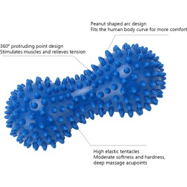 Pelota de Masaje para Fitness, Pelota de Ejercicio para Masaje de Pies, Pelota de Masaje Doble para Yoga, Gimnasio, Fitness, Bola de Rodillo Muscular para Pierna, Hombro Trasero