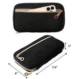 SFYBYHEART Travel Jewelry Organizer Case, Jewelry Travel Bags for Women, Small Travel Jewelry Case for Tangle-Free Earrings, Necklaces, Rings Storage, Travel Accessories, Black