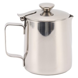 Stainless Steel Milk Frothing Pitcher Cappuccino Pitcher Coffee Foam Container With Lid 350ml