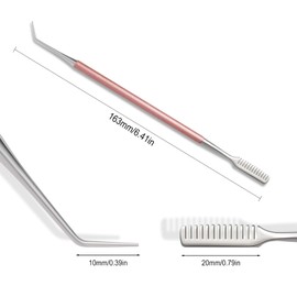 FVION Pack of 2 Eyelash Lifting Accessories, Eyelash Lifting Set, Stainless Steel Eyelash Comb for Eyelash Extension, Lash Lifting Accessories, Eyelash Comb, Eyelash Separator, Lash Lift Tool - Pink