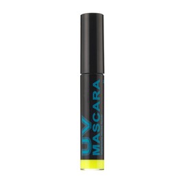 Neon yellow UV reactive mascara. Eye mascara that glows under uv lights.