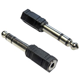 Keepdrum ADA059 Jack Adaptor 3.5 mm Mini Jack Socket to 6.3 mm Jack Plug Pack of 2