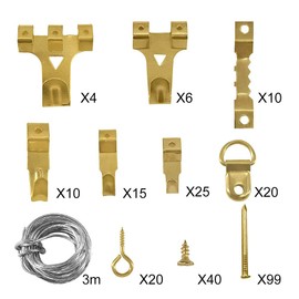 Picture Hanging Tool Kit, 250PCS Picture Hanger Wall Tools Accessories with Level Easy Frame Hanging Sawtooth Picture Hanger, Hardware, Nails, Hanging Wire (2 Case)