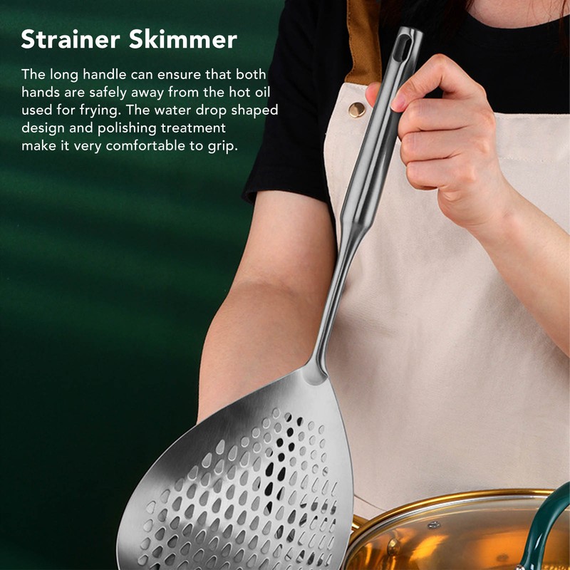 Skimmer Ladle 304 Stainless Steel Food Grade Long Handle Large