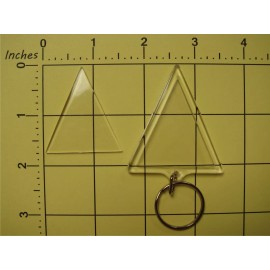 10 X Triangle 1½" X 1⅝" Clear Blank Transparent Photo/Paper Insert DIY Keychains