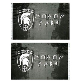 Vacuum Parts 3x5 Molon Labe Spartan 2-ply 3'X5' Nylon/Poly Blend Double Sided Flag 2 Faced