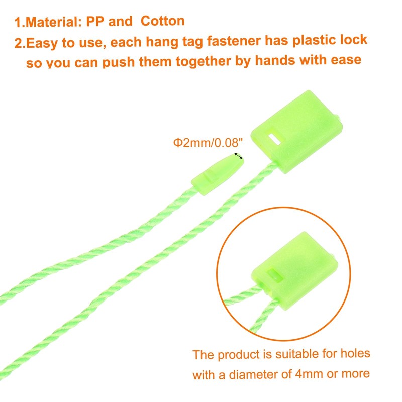 sourcing map 140Pcs Nylon Hang Tag String 6.7Inch Snap Lock