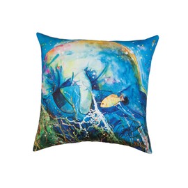 C&F Home Manatee Barrier Reef Premium Indoor/Outdoor Decorative Accent Throw Pillow 18 x 18 Blue
