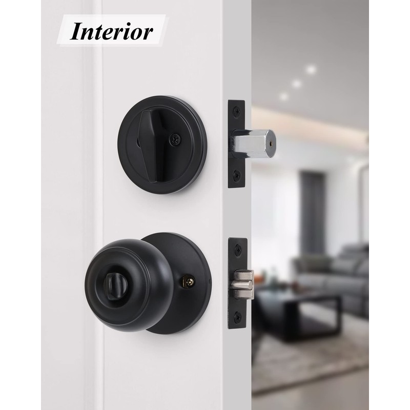 2 Sets All Keyed Alike Entry Door Knobs and Single