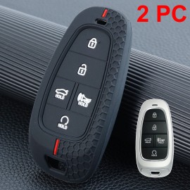 XUKEY 2× Silicone 5 Button Car Key Cover Case Shell Holder For Hyundai Sonata Palisade