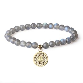coai Womens Dream Catcher Charm Labradorite Stone Bracelet