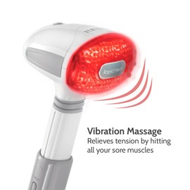 HoMedics Long Reach Massager with Heat | Adjustable Handle, Variable Speeds, Rapid Heat, Folding Handle | Heated Muscle Kneading for Back, Shoulders, Feet, Legs, & Neck | Thera-P