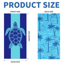 Beach Towels for Adults – 2 Pack Microfibre Beach Towel 180x80cm, Oversized Extra Large Thin & Lightweight Sand Free Towel for Travel, Swim, Yoga, Gym, Quick-Dry Beach Towels for Men & Women