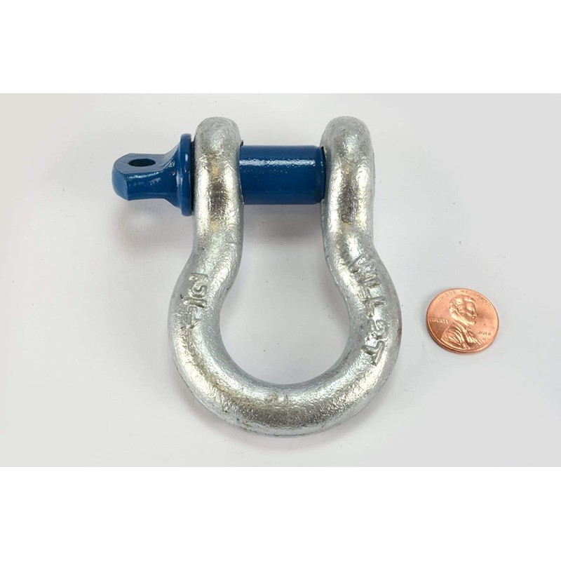 TEMCo 1/2" x 2 Ton D Ring Bow Shackle with