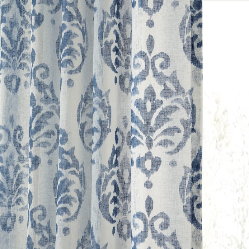HPD Half Price Drapes SHCH-PS18042-84 Printed Faux Linen Sheer Curtain