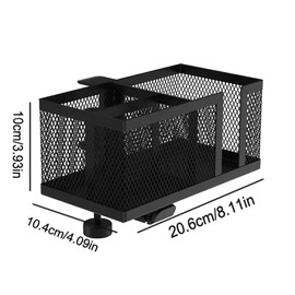 Adjustable Under Desk Cup Holder Organizer, Rotating Hook, Spill-Proof Metal Clip On Tray for Home/Office,Space-Saving Desk Accessory with Headphone Hanger