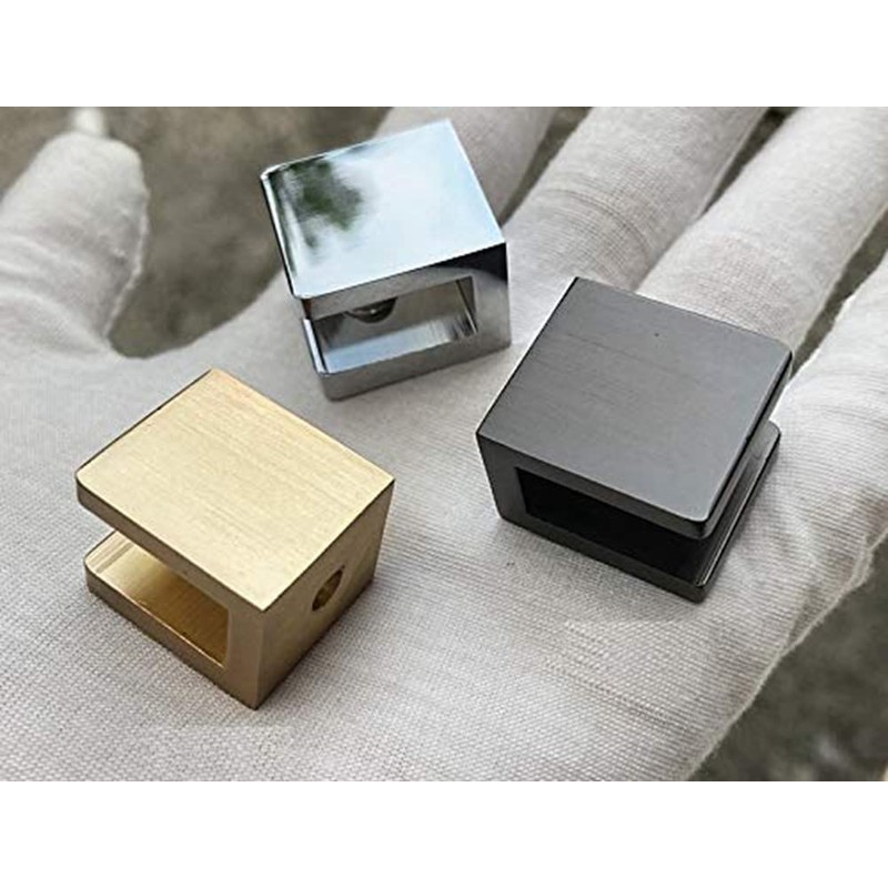 Glass Shelf Clamp, No-drill-on-glass Fixed Panel Glass Shelf Clip Holder