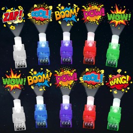 CHUNNIN 72 PCS Super Theme Hero Party Favors Hero Finger Lights LED Light Up Glow in the Dark Party Finger Flashlights Bulk for Goodie Treat Bags Stuffers Super Theme Birthday Party Supplies