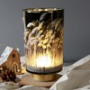 Eywamage Battery Operated Table Lamp with Remote, Pampas Cordless Glass