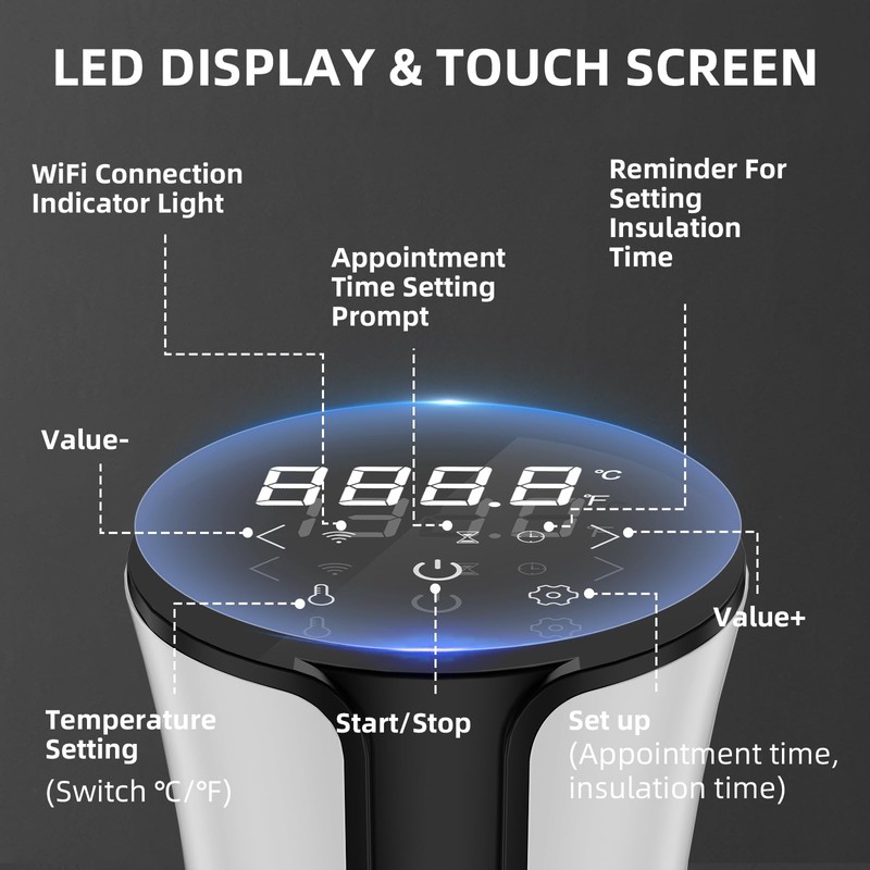 5G WIFI Sous Vide Machine|1100 Watts Sous Vide-Precision Cooker with