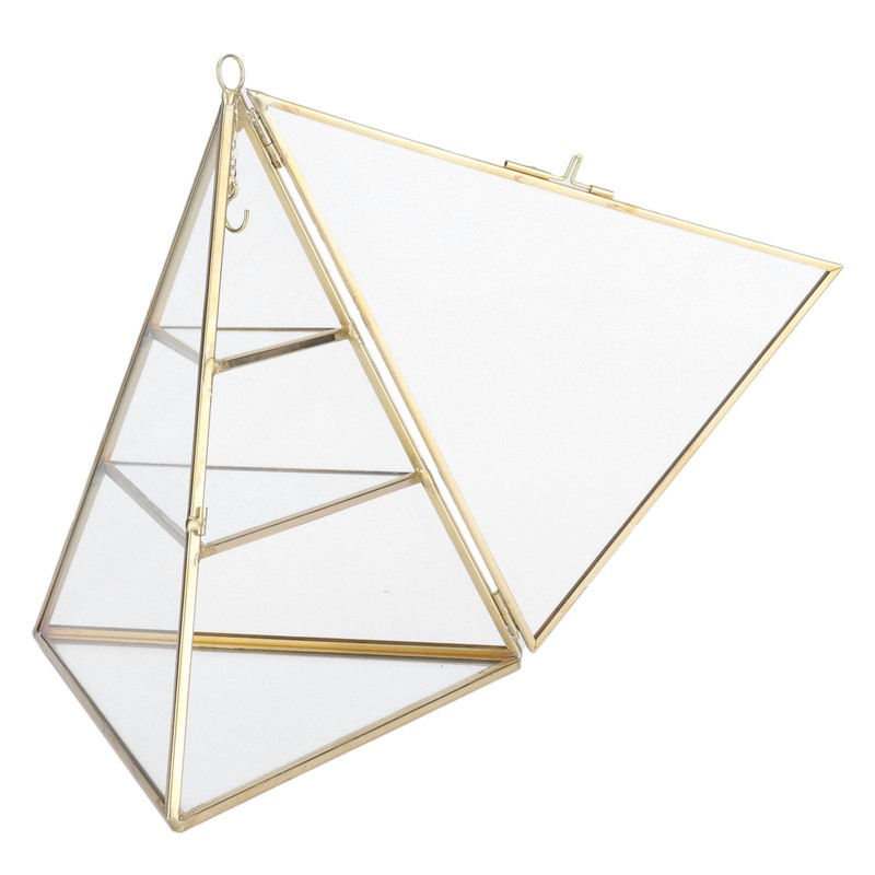 Jewelry Storage Rack Pyramid Shape 3 Layers Decorative Display Stand