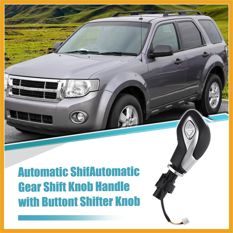 Partuto Automatic Gear Shift Knob Handle with Button for Ford