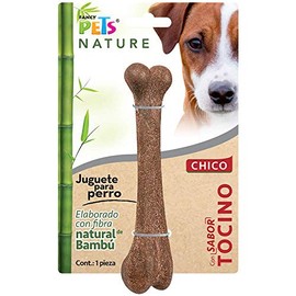 Fancy Pets Juguete Hueso para Morder con Fibra de Bambú Sabor Tocino para Perro Tamaño Chico                                                          