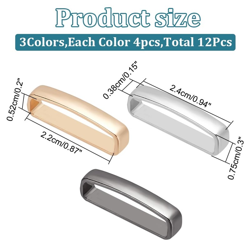 WADORN Pack of 12 Metal Belt Loop Holders, 3 Colours,