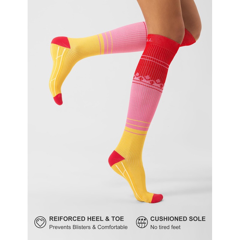 FITRELL 3 Pairs Compression Socks for Women and Men 20-30mmHg-