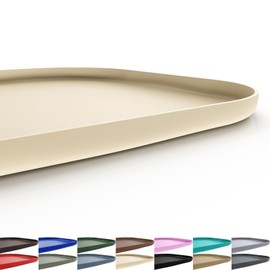 Silicone Pet Feeding Mat with Raised Edge for Food and Water, Dog Bowl Mats, Cat Bowls Placemat with High Lip for Floor Waterproof, Rubber Tray for Cats and Dogs 19 x 12 x 0.7 White Sand (Yellow Cast)