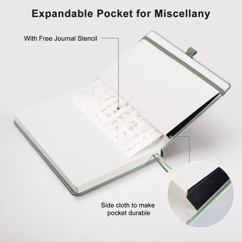 EMSHOI A5 Notebook Dotted Journal - 150gsm Thick Paper, Hardcover