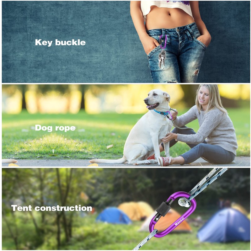 3" Locking Carabiners | Keychain Carbineers D Ring Key Clip